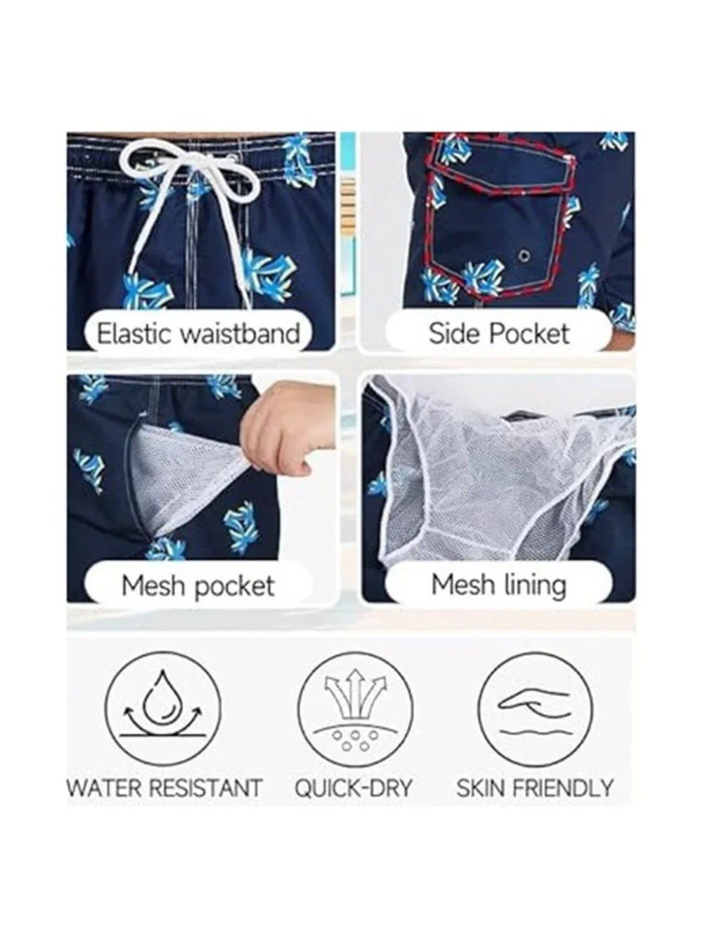 Men's Swim Trunks Shorts Quick Dry 7